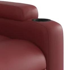 vidaXL Sillas-Sillón reclinable de cuero sintético rojo tinto