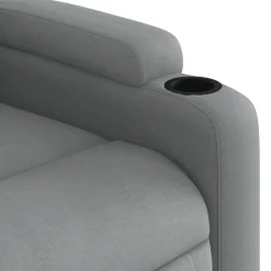 vidaXL Sillón reclinable de masaje eléctrico tela Gris claro New