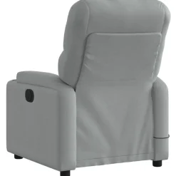 vidaXL Sillón reclinable de masaje eléctrico tela Gris claro New