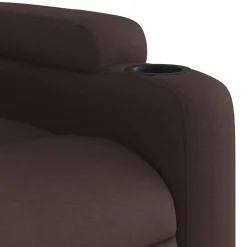 vidaXL Sillón reclinable de masaje eléctrico tela marrón oscuro Marr&oacute;n oscuro Online