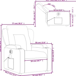 vidaXL Sillón reclinable de masaje eléctrico tela marrón oscuro Marr&oacute;n oscuro Online