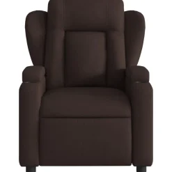 vidaXL Sillón reclinable de masaje eléctrico tela marrón oscuro Marr&oacute;n oscuro Online