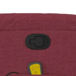vidaXL Sillón reclinable de masaje elevable tela rojo tinto Rojo vino tinto Clearance
