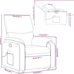 vidaXL Sillón reclinable de masaje elevable tela rojo tinto Rojo vino tinto Clearance