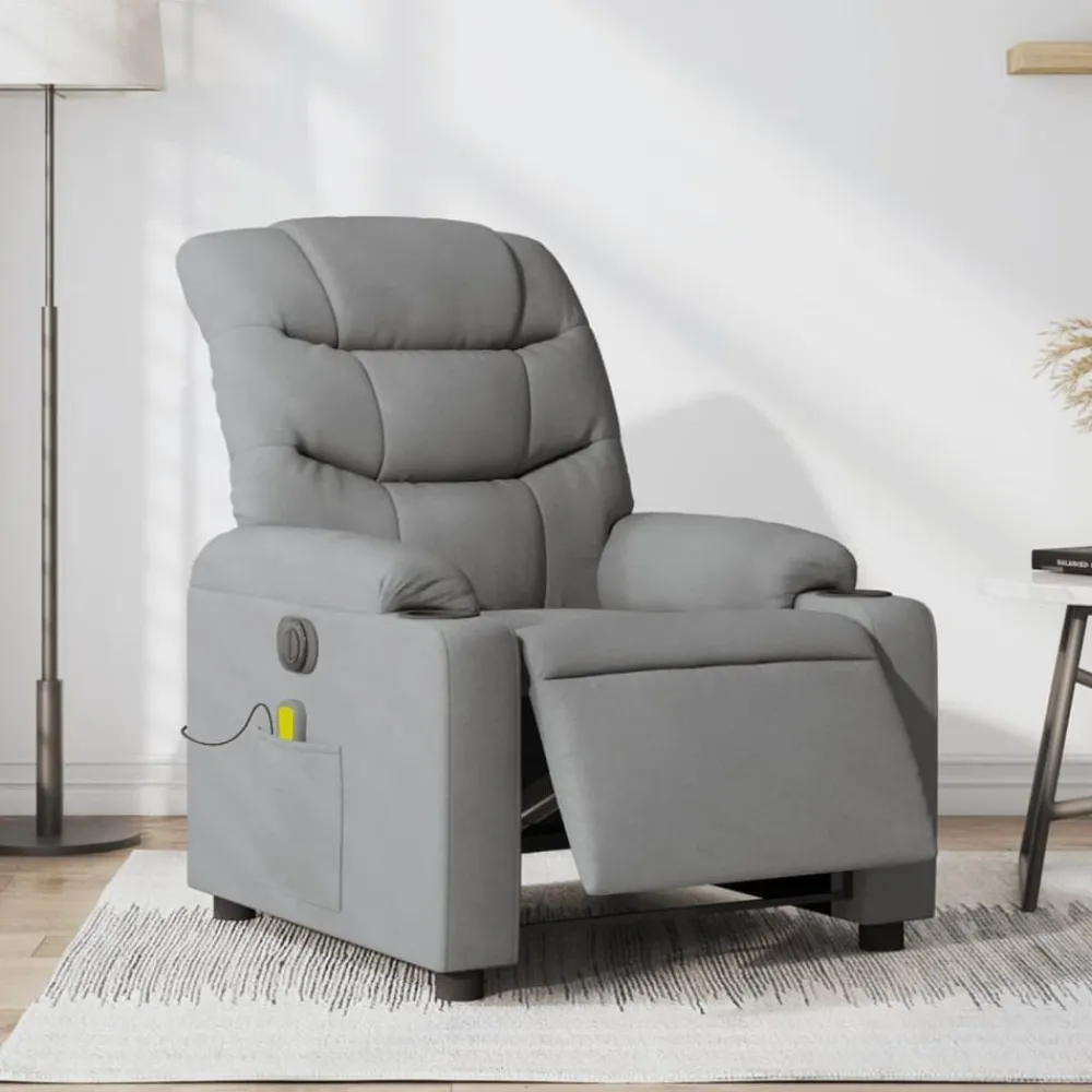 vidaXL Sillas-Sillón reclinable de masaje eléctrico tela