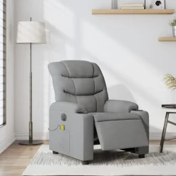 vidaXL Sillas-Sillón reclinable de masaje eléctrico tela