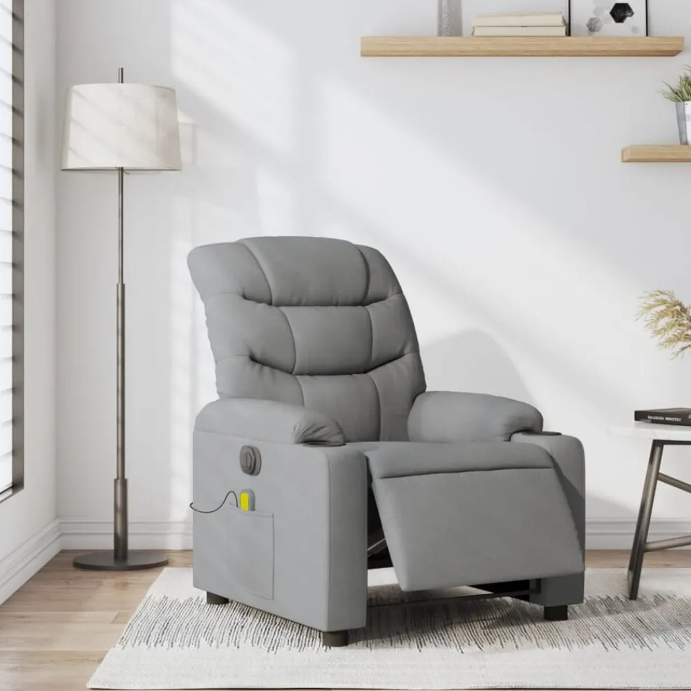 vidaXL Sillas-Sillón reclinable de masaje eléctrico tela