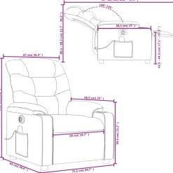 vidaXL Sillas-Sillón reclinable de masaje eléctrico tela