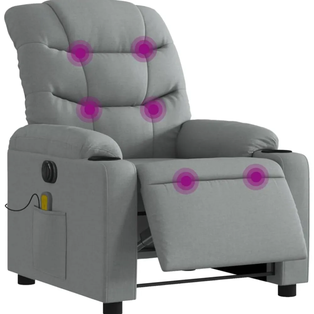 vidaXL Sillas-Sillón reclinable de masaje eléctrico tela