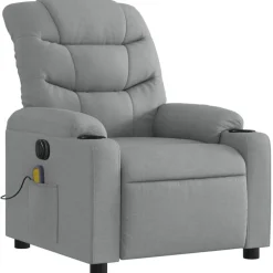 vidaXL Sillas-Sillón reclinable de masaje eléctrico tela