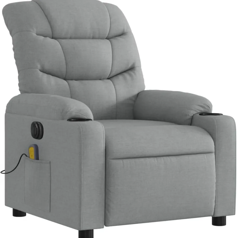 vidaXL Sillas-Sillón reclinable de masaje eléctrico tela