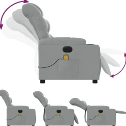 vidaXL Sillas-Sillón reclinable de masaje eléctrico tela