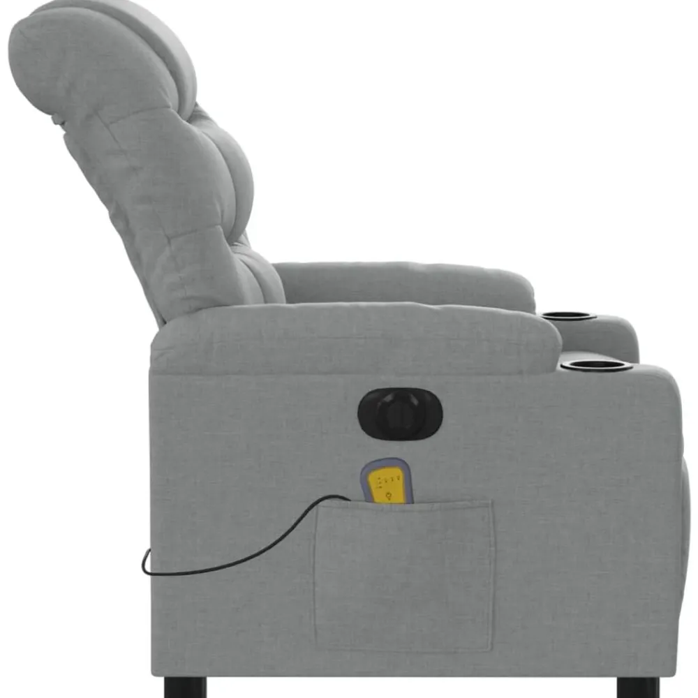 vidaXL Sillas-Sillón reclinable de masaje eléctrico tela