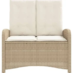 vidaXL Muebles De Jardín-Sillón reclinable de jardín con cojines ratán sintético beige