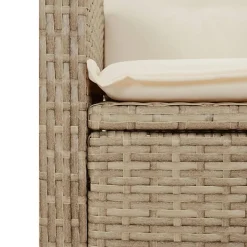 vidaXL Muebles De Jardín-Sillón reclinable de jardín con cojines ratán sintético beige