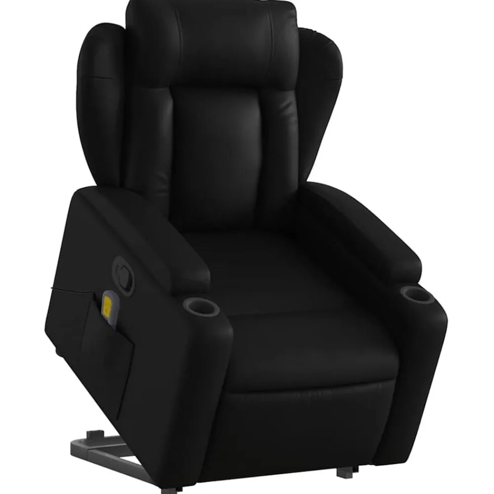 vidaXL Sillas-Sillón reclinable de masaje de pie cuero artificial