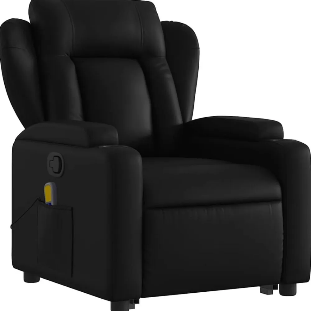 vidaXL Sillas-Sillón reclinable de masaje de pie cuero artificial