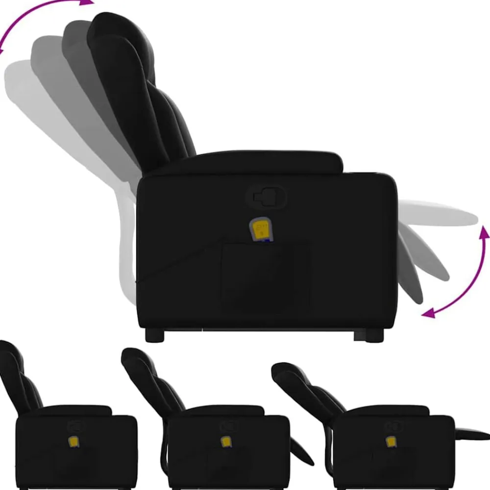 vidaXL Sillas-Sillón reclinable de masaje de pie cuero artificial