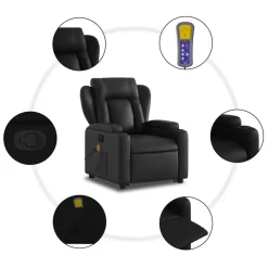 vidaXL Sillas-Sillón reclinable de masaje de pie cuero artificial
