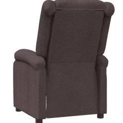 vidaXL Sillas-Sillón reclinable de tela marrón oscuro