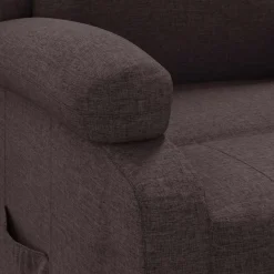 vidaXL Sillas-Sillón reclinable de tela marrón oscuro