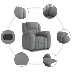vidaXL Sillón reclinable de tela Gris claro Best