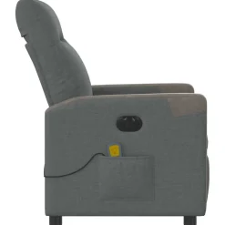 vidaXL Sillón reclinable de masaje eléctrico tela Gris oscuro Discount