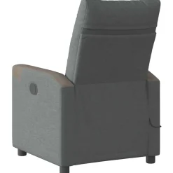 vidaXL Sillón reclinable de masaje eléctrico tela Gris oscuro Discount