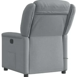 vidaXL Sillón reclinable de masaje eléctrico tela Gris claro Discount