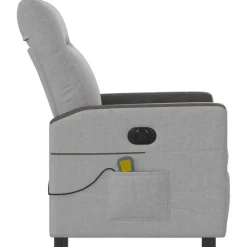 vidaXL Sillón reclinable de masaje eléctrico tela Gris nube New