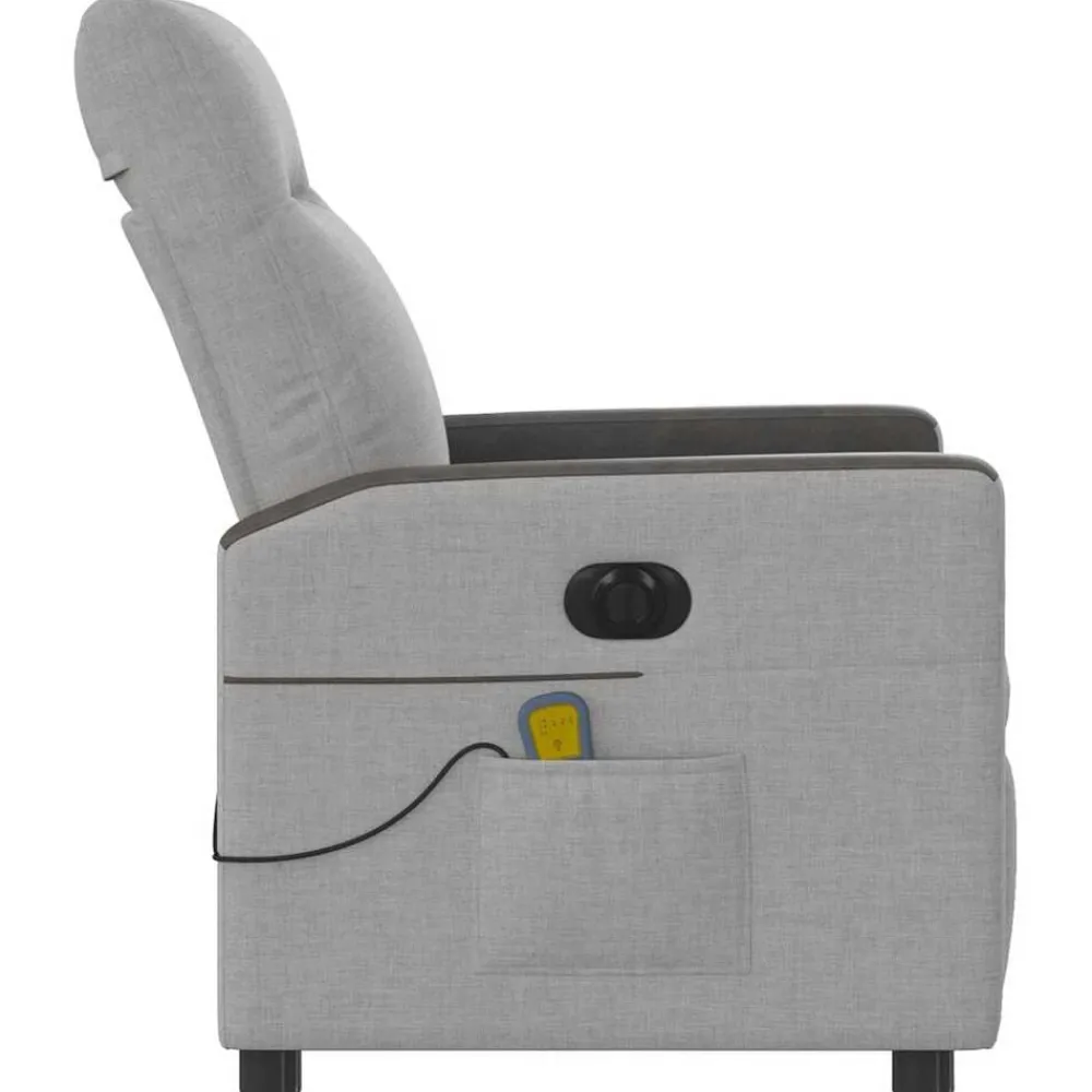 vidaXL Sillón reclinable de masaje eléctrico tela Gris nube New