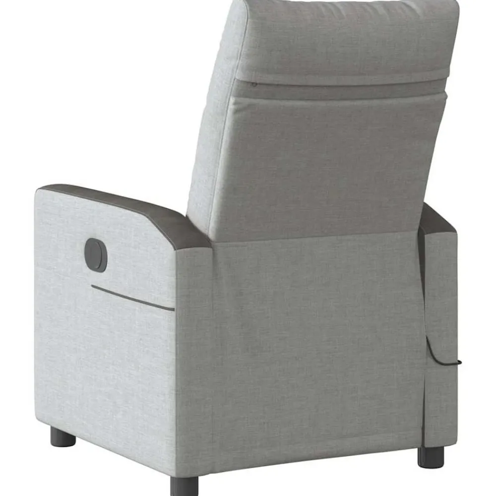 vidaXL Sillón reclinable de masaje eléctrico tela Gris nube New
