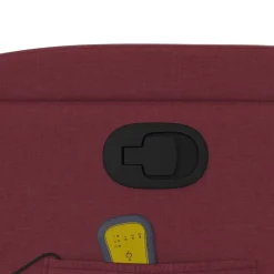 vidaXL Sillón reclinable de masaje elevable tela rojo tinto Rojo vino tinto New
