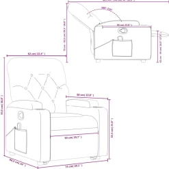 vidaXL Sillón reclinable de masaje elevable tela rojo tinto Rojo vino tinto New