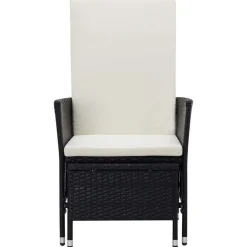 vidaXL Muebles De Jardín-Sillón reclinable de jardín con cojines ratán sintético