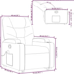 vidaXL Sillón reclinable de masaje de pie cuero artificial color Crema Discount