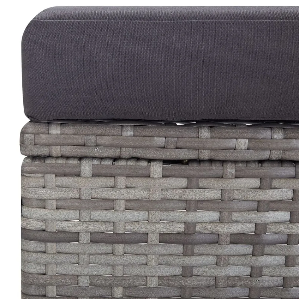 vidaXL Sillón reclinable de jardín con cojines ratán sintético Gris New