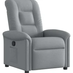 vidaXL Sillón reclinable de tela Gris claro Discount