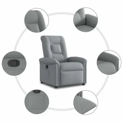 vidaXL Sillón reclinable de tela Gris claro Discount