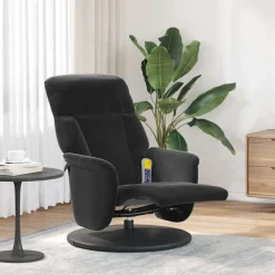 vidaXL Sillas-Sillón reclinable de masaje con reposapiés terciopelo