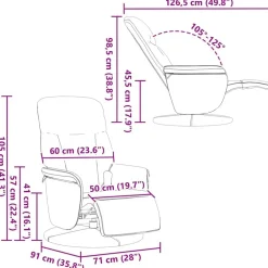 vidaXL Sillas-Sillón reclinable de masaje con reposapiés terciopelo