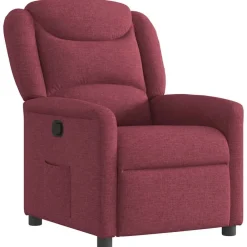 vidaXL Sillón reclinable de tela rojo tinto Rojo vino tinto Online