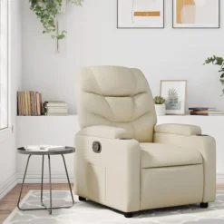 vidaXL Sillas-Sillón reclinable de piel sintética color