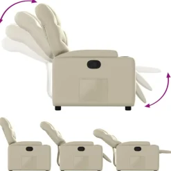 vidaXL Sillas-Sillón reclinable de piel sintética color