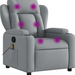 vidaXL Sillas-Sillón reclinable de masaje de tela