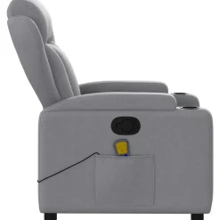 vidaXL Sillas-Sillón reclinable de masaje de tela