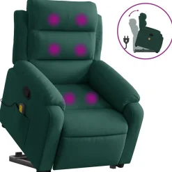 vidaXL Sillas-Sillón reclinable de masaje elevable terciopelo