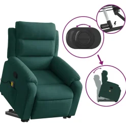 vidaXL Sillas-Sillón reclinable de masaje elevable terciopelo