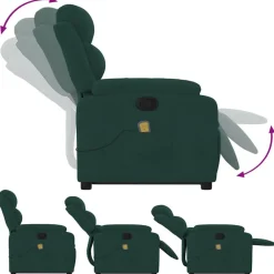 vidaXL Sillas-Sillón reclinable de masaje elevable terciopelo