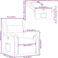 vidaXL Sillón reclinable de cuero sintético Negro